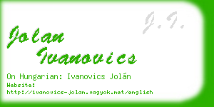 jolan ivanovics business card