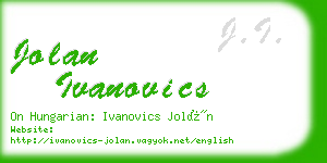jolan ivanovics business card